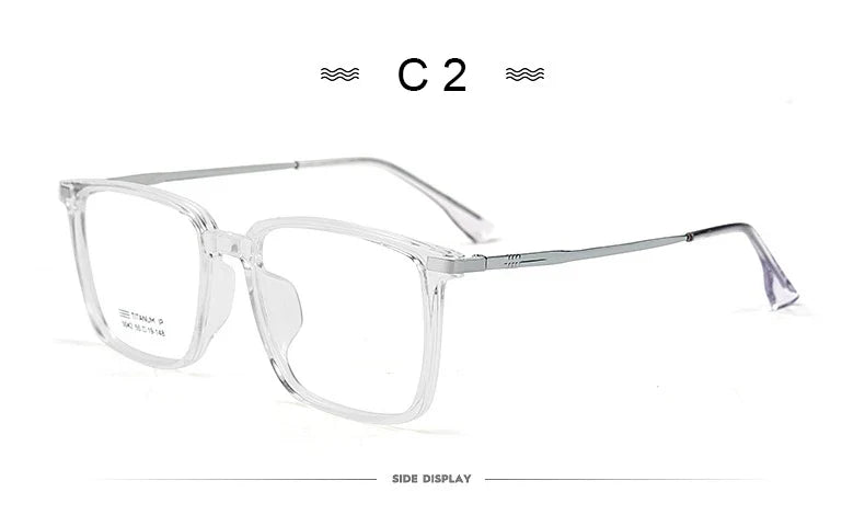 Men's Classic Titanium Square Frames Anti-Blue Light Reading Glasses Men Myopia Hyperopia Customizable Prescription 5042X