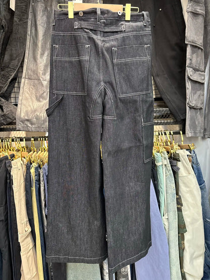 Black Original Cow Jeans Wood Trousers Bright Line Design Comfortable Fit Workwear Casual Pants ZJ118