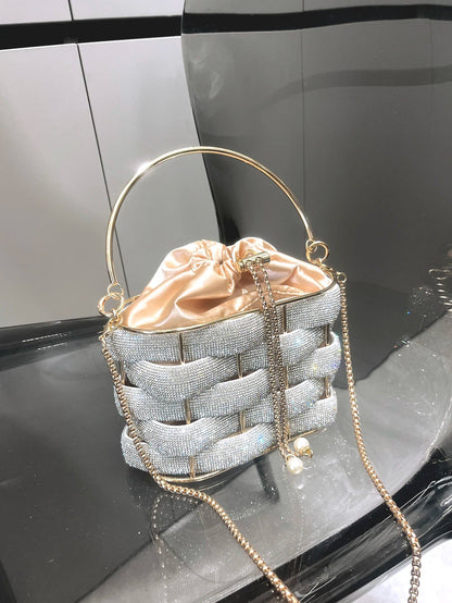 Rhinestones Evening clutch Bag Purses and handbag luxury Designer shoulder bag Shiny Crystal Clutch purse bucket bag