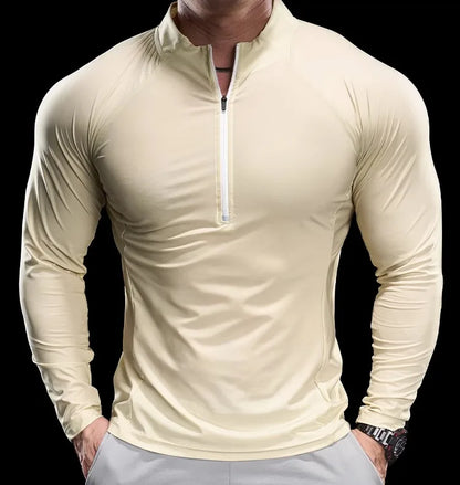 2024 New Men Sports T-shirt Gym Fitness Tops Running Training Clothes Autumn Round Neck Quick-drying Breathable Long Sleeves