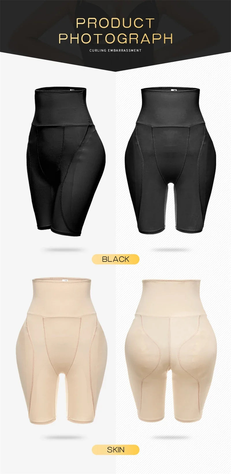 Hip Pads for Women Shapewear Butt Lifter Body Shaper with Butt Pads Hip Padded Shapewear Enhancer to Make Butt Bigger Daily Wear