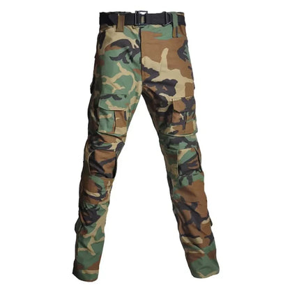Tactical Military Camo Pants Men Multi Pockets Cargo Trousers with Protective Knee Pads for Hunting Airsoft Wargame