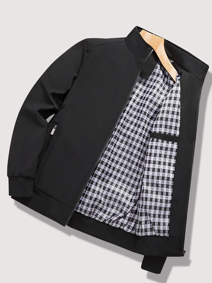 Men's Spring and Autumn New Casual Jacket 2024 New Solid Color Trend Business Casual Commuter Easiest for Match Coat Fashion Sta
