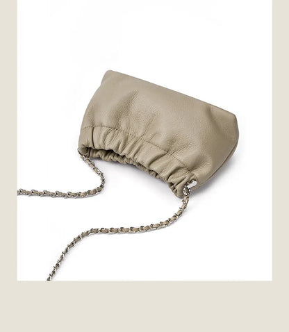 Genuine leather cloud bag Shoulder Bag Handbag Women's Crossbody Bags Cowhide Underarm Small chain Dumpling bag ladies korea