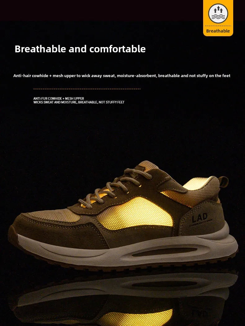 light summer safety shoes for men breathable work shoes odor proof work boots with steel toe cap construction protection shoes