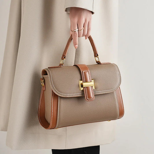 Luxury handbags female crossbody bags small square shoulder bag mom women bags new fashion 2025 genuine cowhide leather satchel