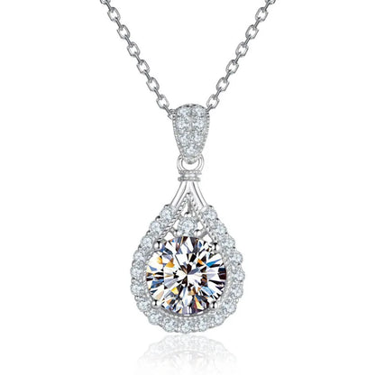 Luxury 925 Sterling Silver Real 5ct Moissanite Pendant Necklace for Women Anniversary Party Diamond Necklaces Fine Jewelry
