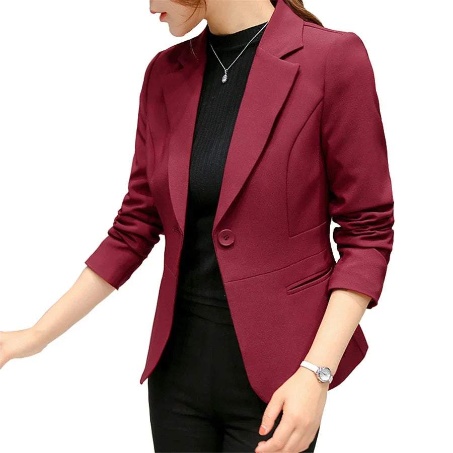 New Women Blazer Jackets Long Sleeve Blazers Pockets Jackets Coat Slim Office Lady Jacket Female Tops Suit Blazer Femme Jackets