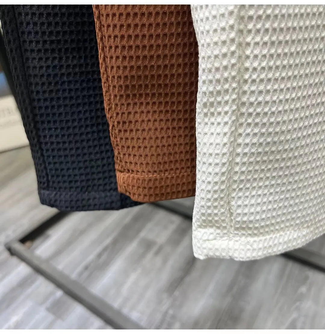 2026 High-grade Men's Solid Suit Pants Spring Summer Korean Style Pocket Straight Nine Split Pants Male Business Casual Trousers
