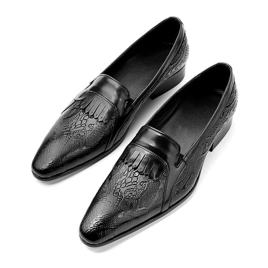 High Quality Fashion Loafers Dress Shoe Men Casual Leather Shoes Elegant Custom Mens Wedding Office Business Shoe Black Big Size