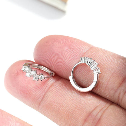 2mm 100% Real Moissanite Hoop Earrings for Girls Children's Jewelry 1CM Small Size 925 Sterling Silver Plated 18k Earring