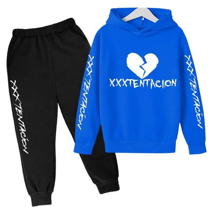 Kids Spring Hip Hop Star Print Tracksuits 4-14 Year Boys Girls Fashion Streetwear rap Hoodie+Pants Outfits Sets Children Clothes