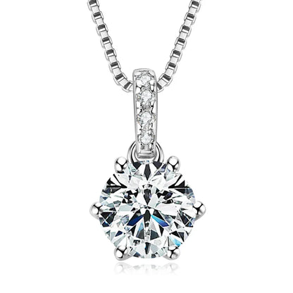 D VVS1 Moissanite Necklace Diamond Pendent 1CT-2CT with Certified 925 Sterling Silver Necklaces for Women Dainty Gifts