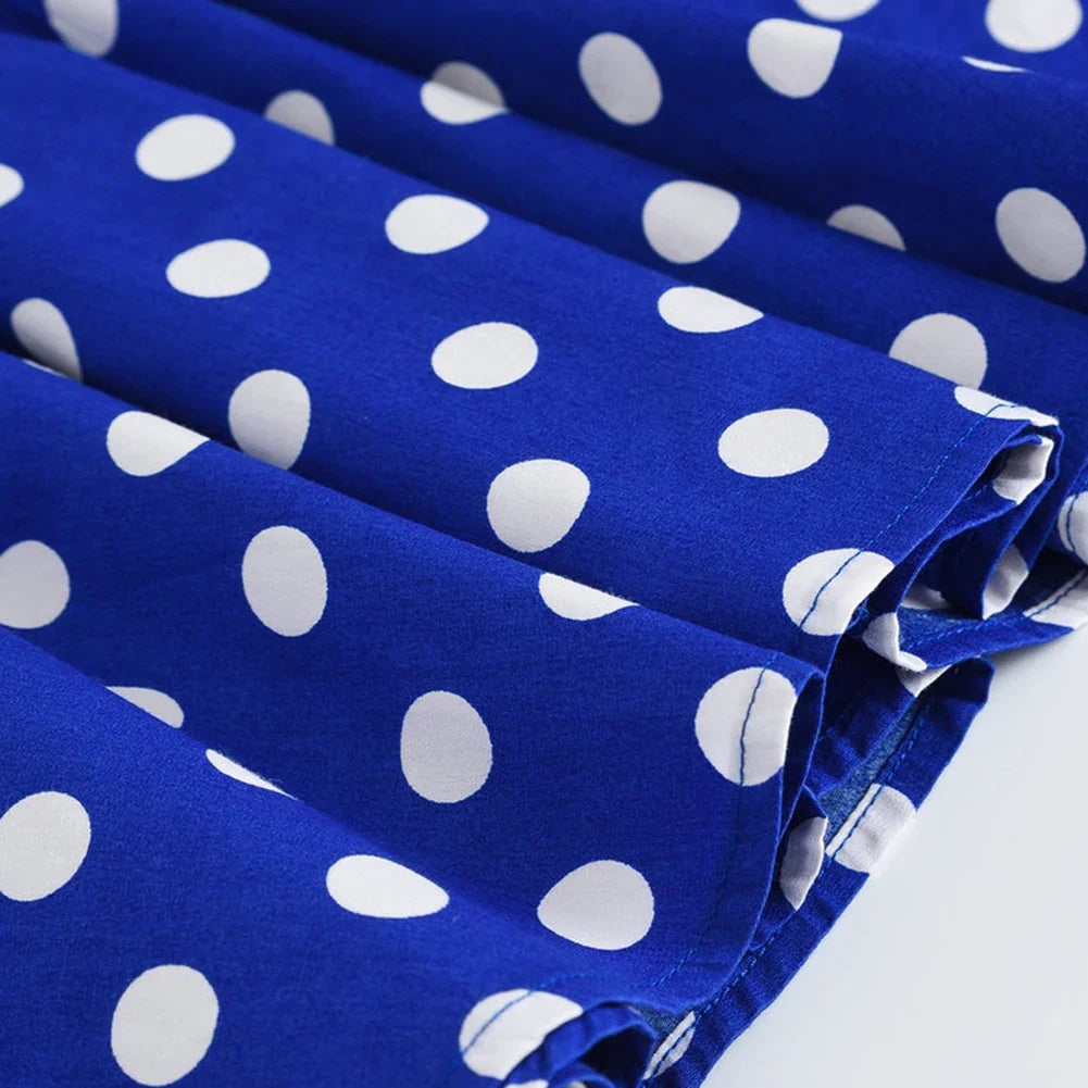 LPATTERN Girls' Vintage Rockabilly Dress Party Retro Polka Dot Floral Pattern A-line Dresses Pleated Skirt Knee-Length for 4-10Y
