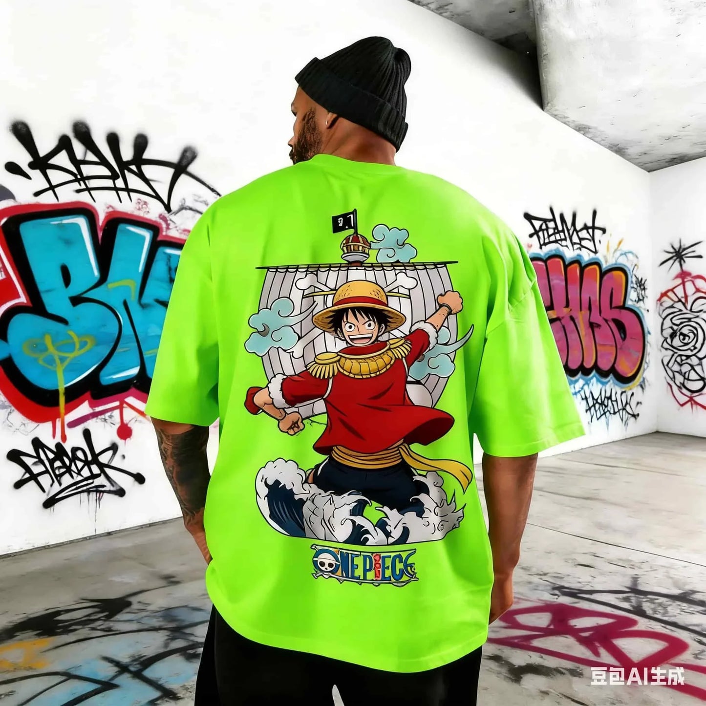 2026 Oversized Anime Men T-Shirt One Piece Luffy Streetwear Gym Workout Short Sleeves Graphic Tee Loose Casual Tops Summer Y2k