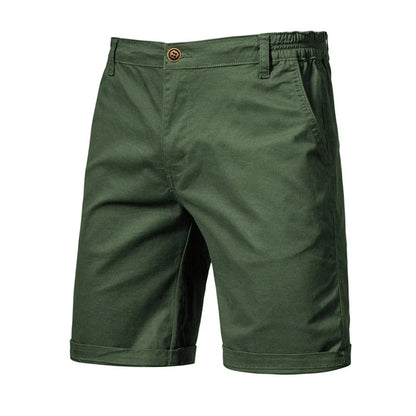 2026 New Summer 100% Cotton Solid Shorts Men High Quality Casual Business Social Elastic Waist Men Shorts 10 Colors Beach Shorts