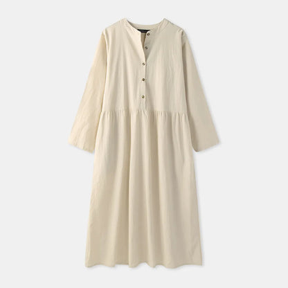 Women's Elegant Solid Cotton Robe Femme 2022 Spring Autumn Bohemian Maxi Dress ZANZEA Casual Long Sleeve Shirt Dresses Oversized