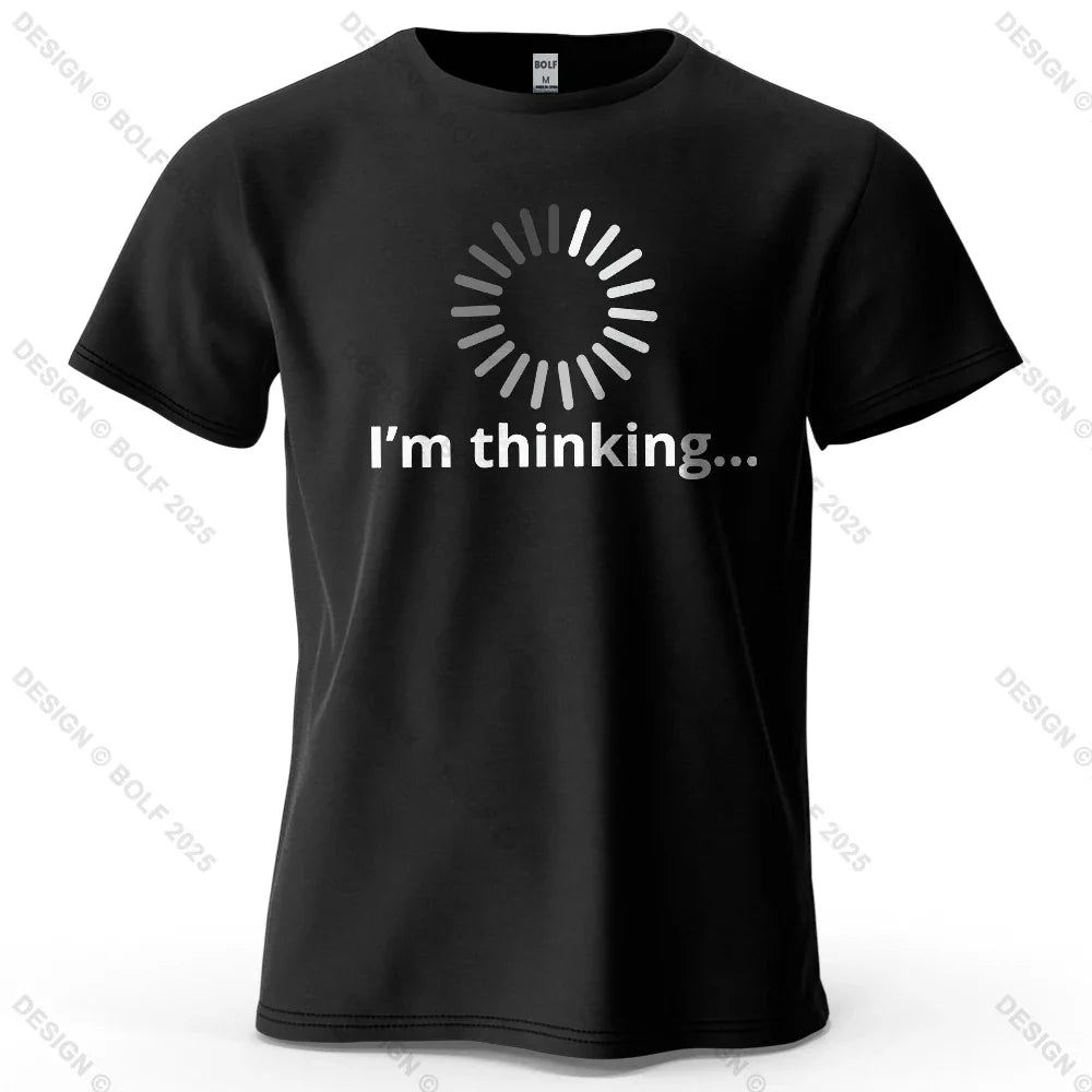 I'm Thinking Creative Printed Men's T-Shirt 100% Cotton Oversized Daily Graphic Tees for Women Tops Tees Casual Streetwear