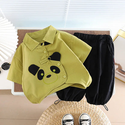 New Summer Baby Boys Fashion Striped T-Shirt Overalls 2Pcs/Set Toddler Girl Clothes Suit Children Casual Costume Kids Tracksuits