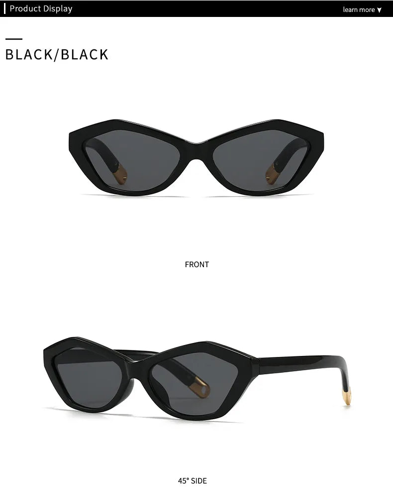 Fashion UV400 Cat Eye Sunglasses for Women Outdoor Stylish Retro Eyewear with Unique Temple Design Sun Glasses Gafas De Sol