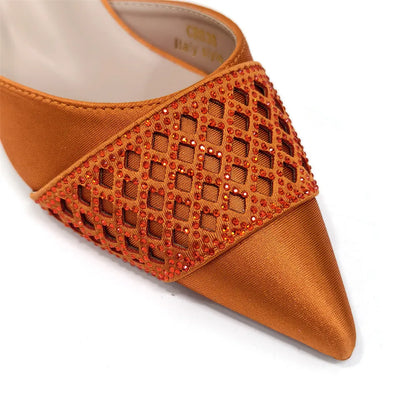 Nigerian Fashion Design Girly Style Party Shoes And Bag Sexy High Heels And Full Diamond Dual Purpose Mini Bag Women's Shoes