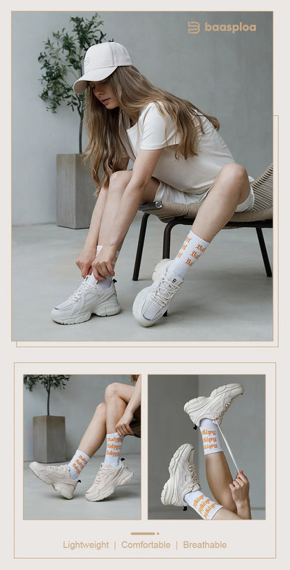 Women Retro Running Shoes Outdoor Mesh Lace Up Jogging Sports Shoes Female Casual Lightweight Breathable Non-slip Shoes