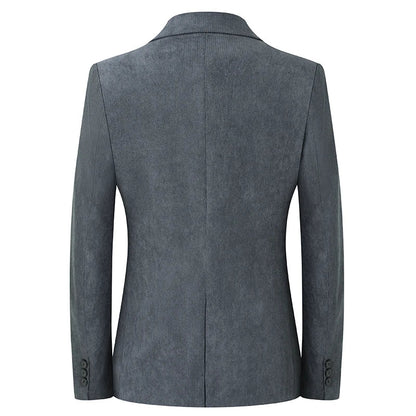 2026 Spring/Fall Men's Blue Suit Jacket, Black Long-Sleeve V-Neck Single-Breasted Formal Coats, Asian Fit Slim Cut.