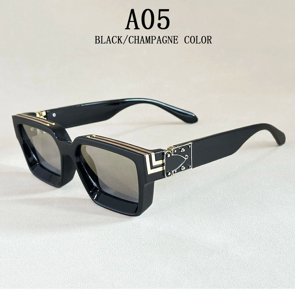 Square Sunglass Men Retro Millionaire Sunglasses Women 2025 Trendy Vintage Vacation Fashion Glasses Gafas De Sol Hombre Lunette