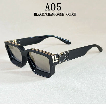Square Sunglass Men Retro Millionaire Sunglasses Women 2025 Trendy Vintage Vacation Fashion Glasses Gafas De Sol Hombre Lunette
