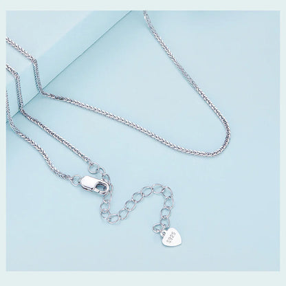925 Sterling Silver Basic Chopin Necklace Simple Style Chain Link for Women Platinum Plated Fine Jewelry SCA019