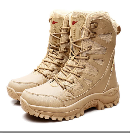 New Men Tactical Boots Waterproof Hunting Hiking Shoe Lace Up Desert Unisex Army Boot Male Women Brand Motorcycle Climbing Shoe