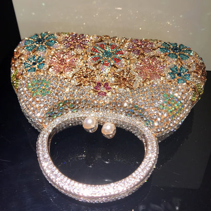 Daisy Flower Rhinestone Tote Bag Crystal Women Evening Bags Luxury Designer Party Banquet Clutch Purse Fashion Diamone Handbag