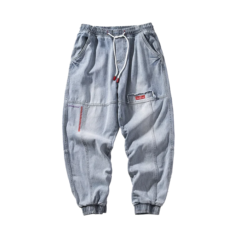 2026 New Hip Hop Harem Jeans Pants Men Loose Joggers Denim Casual Sweatpants Korea Ankle Length Trousers Streetwear Male Clothes