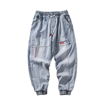 2026 New Hip Hop Harem Jeans Pants Men Loose Joggers Denim Casual Sweatpants Korea Ankle Length Trousers Streetwear Male Clothes