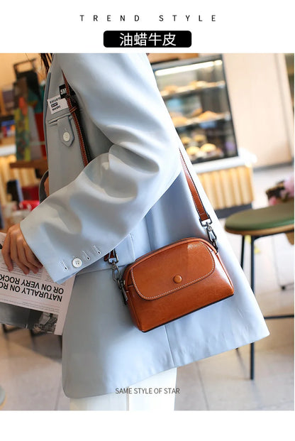 mini small genuine leather vintage bag Crossbody Bag luxury mobile phone shoulder bag  women mobile bag for women