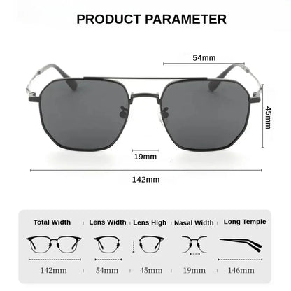 Top Quality Pure Titanium Pilot Polarized Sunglasses Men Outdoor Driving Night Vision Shades Anti-Glare Fishing UV400