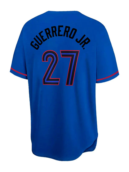 Boyfriend Style Men's Toronto Baseball Jersey Embroidery Loose Uniforms Breathable Outfits Casual Sports Short Sleeves Shirts