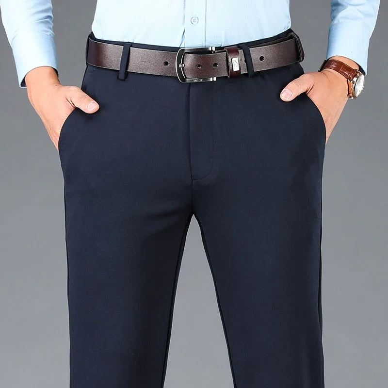 Spring Autumn Men's Casual Business Suit Pants Sports Stretch Suit Pants  Male Trousers Big Size Loose Straight Dress Pants