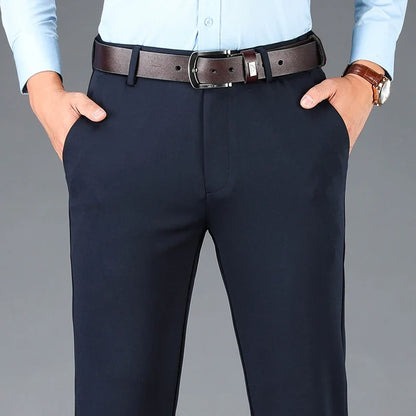 Spring Autumn Men's Casual Business Suit Pants Sports Stretch Suit Pants  Male Trousers Big Size Loose Straight Dress Pants