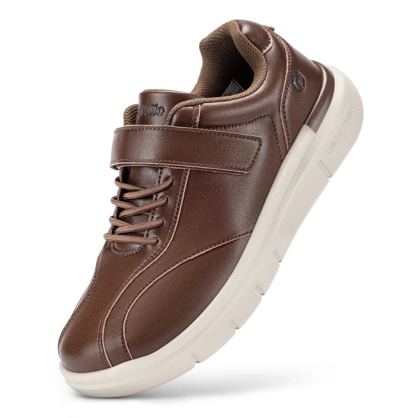 Men Wide Walking Shoes Casual Oxford Shoe Comfortable Lightweight Arch Support Non-Slip Leather Business Sneakers