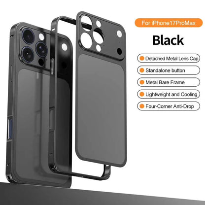 Original Colour Aluminum Alloy Frame Backplane Case For IPhone 13 14 15 16 Pro Max Transform IPhone 17 Series Lens Protect Cover