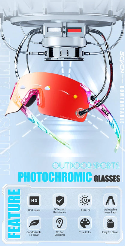 Photochromic Sunglasses Cycling Blue Outdoor Sports Bike Glasses Red Man MTB Fishing Glasses Eyewear Bicycle Goggles 2024