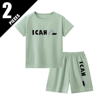 2/5-piece Set 2026 Summer Children's Multi-color Quick Drying Casual Suit Boys And Girls Versatile Short Sleeved Sports Shorts