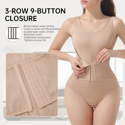 Woman Slim Bodysuit Shapewear with Zipper Belt Women Tummy Control Fajas Body Shaper Waist Trainer Slimming Cincher Corset Tops