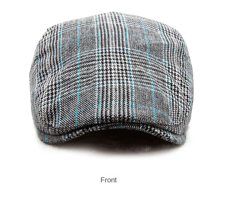 Men's Women's Beret Herringbone Flat Ivy Newsboy Hat Wool Blend Gatsby Cabbie Adjustable Cap