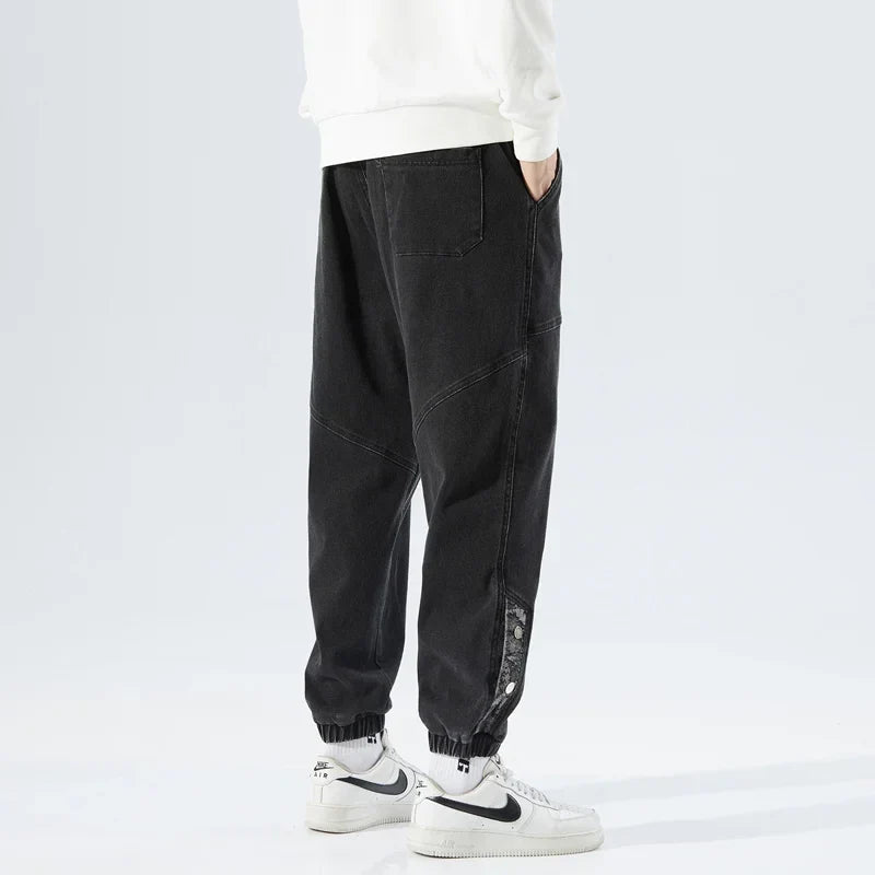 Korean Popular Clothes Jeans Casual Men Loose Fit Stretch Spandex Denim Jogger Pant Male Hip Hop Streetwear Trouser Big Size 8XL