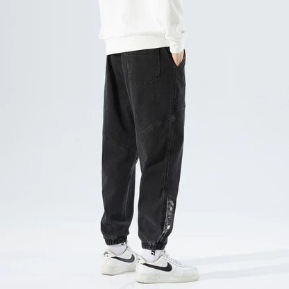 Korean Popular Clothes Jeans Casual Men Loose Fit Stretch Spandex Denim Jogger Pant Male Hip Hop Streetwear Trouser Big Size 8XL