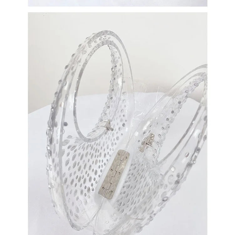 Fashion Women Diamond Handbags and Purses Transparent Acrylic Luxury Party Prom Evening Bag Casual Bling Bling Clear Clutch
