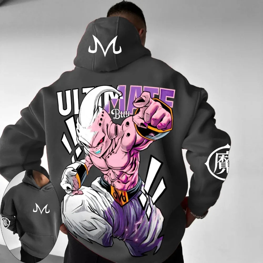 Dragon Ball Men's Hoodie Sweater Majin Buu Japan Anime Summer Autumn New Boys Children's Long Sleeve Loose Parent-Child Wear