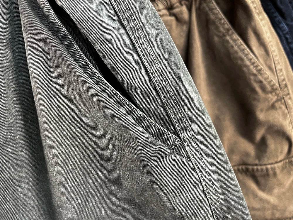 High Quality Snow Wash Distressed Cargo Pants Men Korean Fashion Plus Size Harem Pants Streetwear Joggers Casual Baggy Trousers